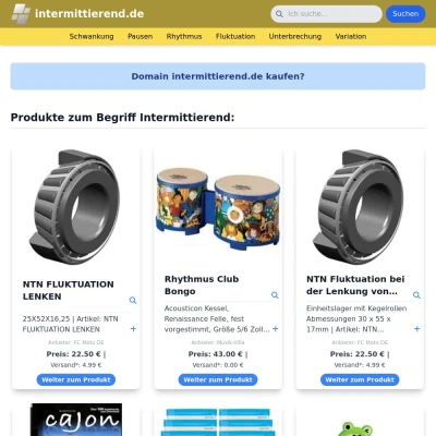 Screenshot intermittierend.de