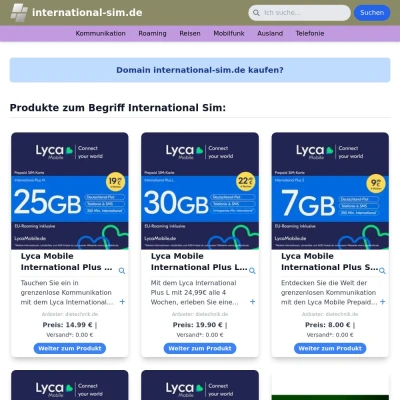 Screenshot international-sim.de