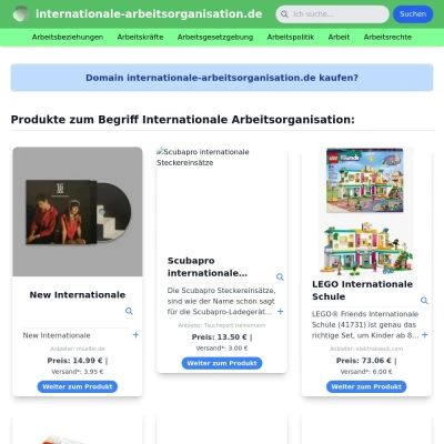 Screenshot internationale-arbeitsorganisation.de