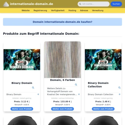 Screenshot internationale-domain.de