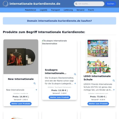 Screenshot internationale-kurierdienste.de