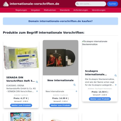 Screenshot internationale-vorschriften.de