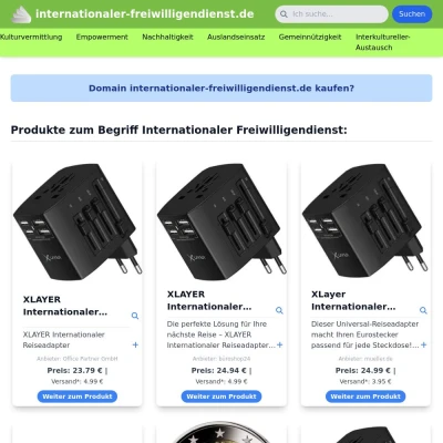 Screenshot internationaler-freiwilligendienst.de