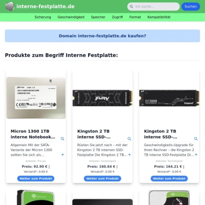 Screenshot interne-festplatte.de
