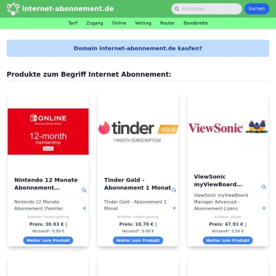 Screenshot internet-abonnement.de