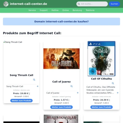 Screenshot internet-call-center.de