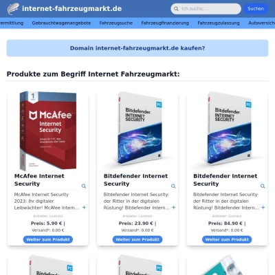 Screenshot internet-fahrzeugmarkt.de