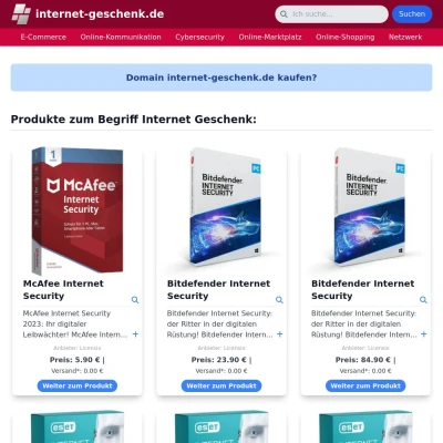 Screenshot internet-geschenk.de