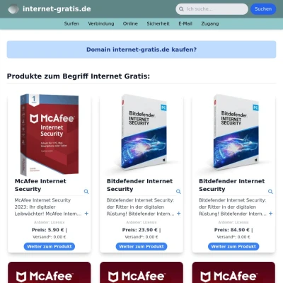 Screenshot internet-gratis.de