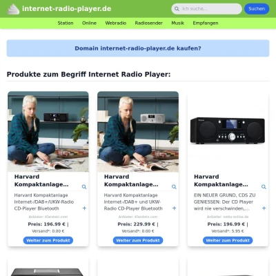 Screenshot internet-radio-player.de