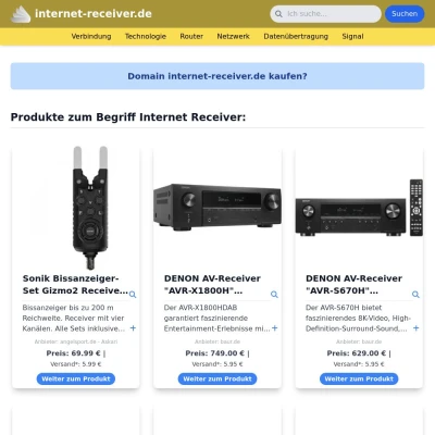 Screenshot internet-receiver.de