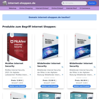 Screenshot internet-shoppen.de