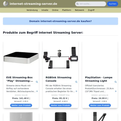 Screenshot internet-streaming-server.de