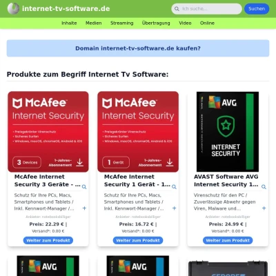 Screenshot internet-tv-software.de