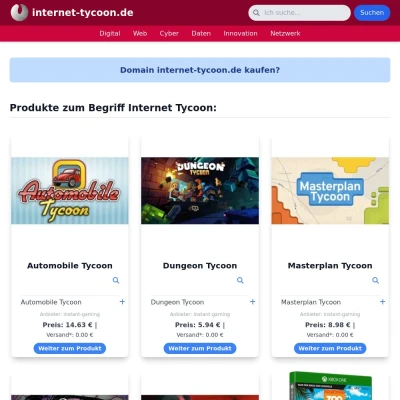 Screenshot internet-tycoon.de