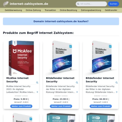 Screenshot internet-zahlsystem.de