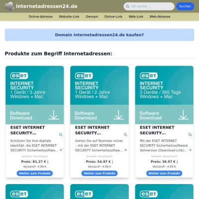 Screenshot internetadressen24.de