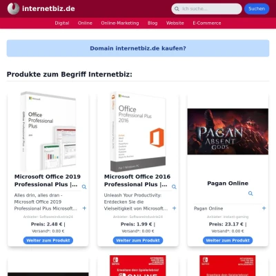 Screenshot internetbiz.de