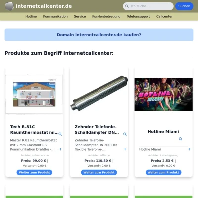 Screenshot internetcallcenter.de