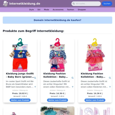 Screenshot internetkleidung.de