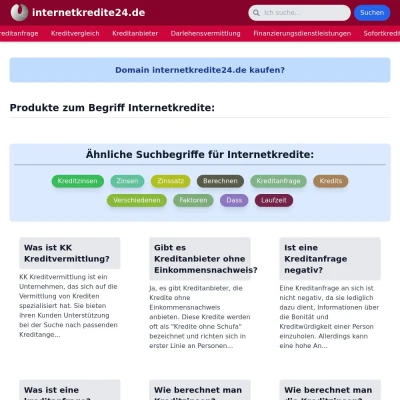 Screenshot internetkredite24.de