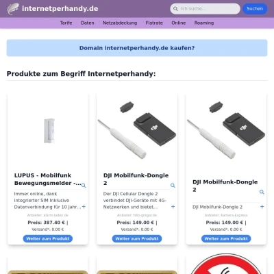 Screenshot internetperhandy.de