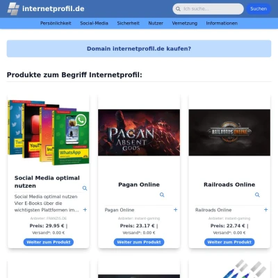 Screenshot internetprofil.de