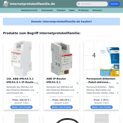 Screenshot internetprotokollfamilie.de