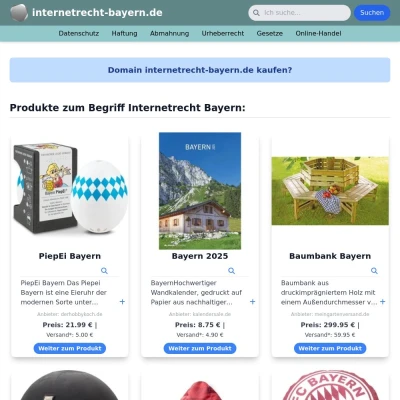 Screenshot internetrecht-bayern.de