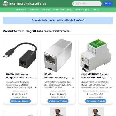 Screenshot internetschnittstelle.de