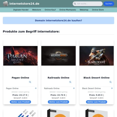 Screenshot internetstore24.de