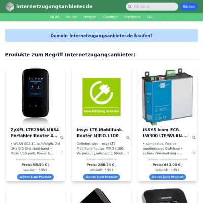 Screenshot internetzugangsanbieter.de