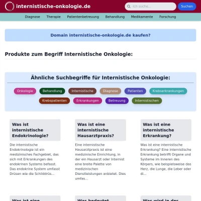 Screenshot internistische-onkologie.de