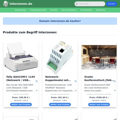 Screenshot interzonen.de