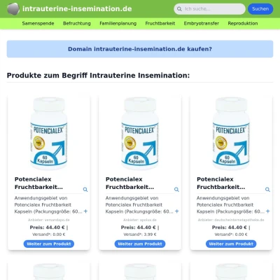 Screenshot intrauterine-insemination.de