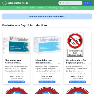 Screenshot introductions.de