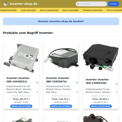 Screenshot inverter-shop.de