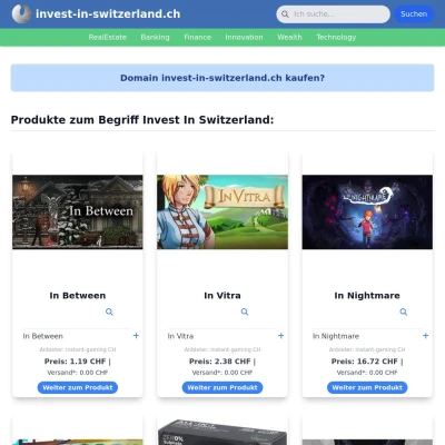 Screenshot invest-in-switzerland.ch