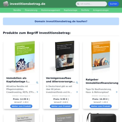 Screenshot investitionsbetrag.de