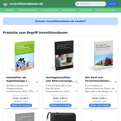 Screenshot investitionsboom.de