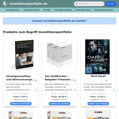 Screenshot investitionsportfolio.de