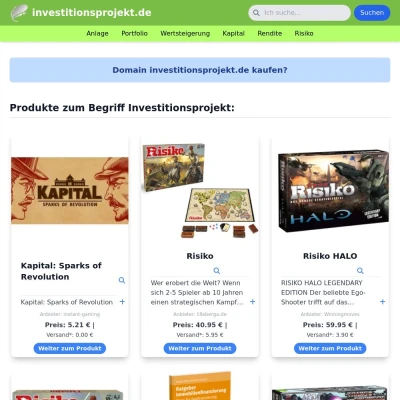 Screenshot investitionsprojekt.de