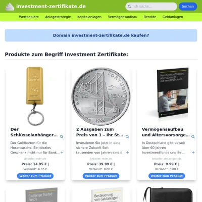 Screenshot investment-zertifikate.de