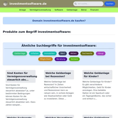 Screenshot investmentsoftware.de