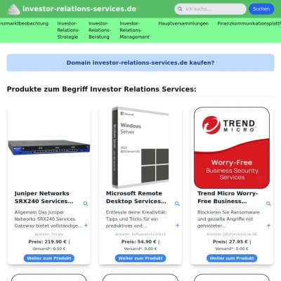 Screenshot investor-relations-services.de