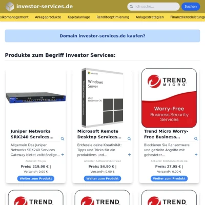 Screenshot investor-services.de