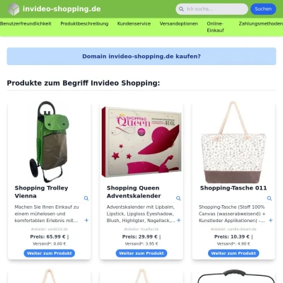 Screenshot invideo-shopping.de