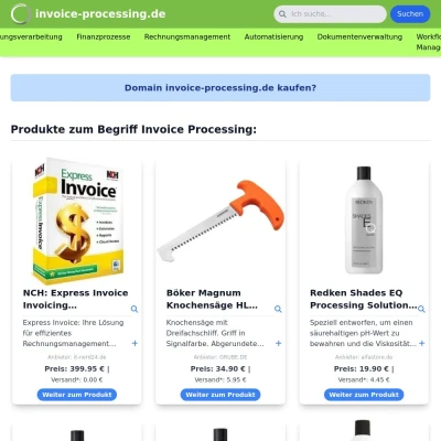 Screenshot invoice-processing.de