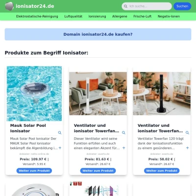 Screenshot ionisator24.de