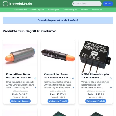Screenshot ir-produkte.de